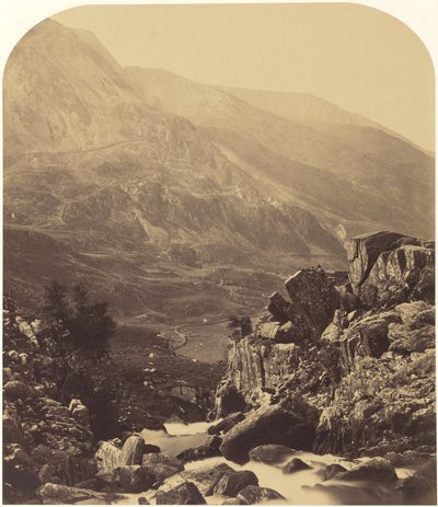 Vista dalle cascate di Ogwen verso Nant Ffrancon da Roger Fenton